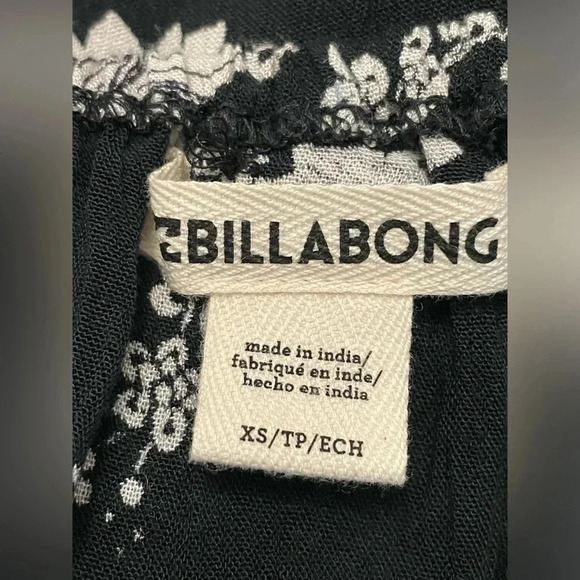 Billabong Black Floral Multi Way Boho Flowy Dress SZ XS - Picture 7 of 8